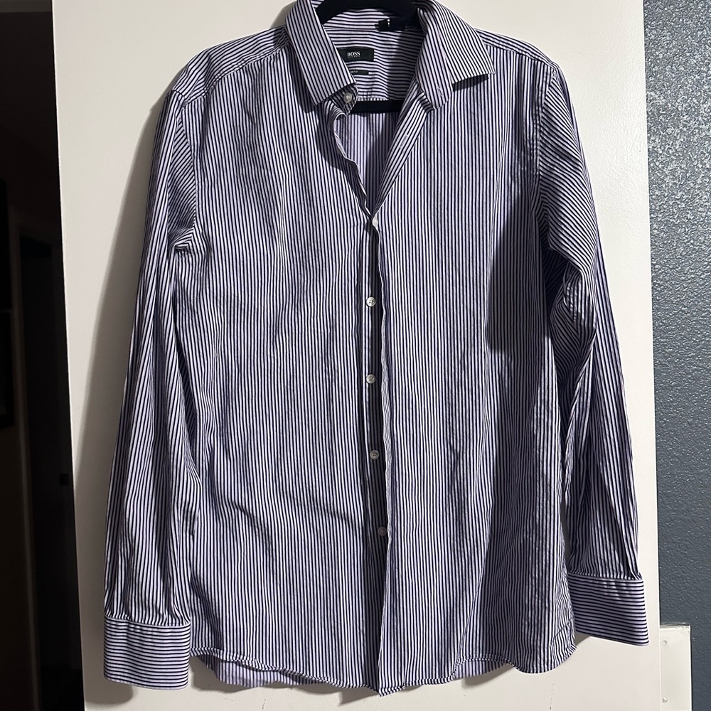 Hugo Boss Purple Striped Dress Shirt - Picture 2 of 3